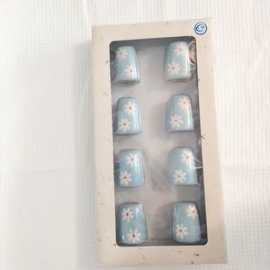 Mini Salt & Pepper Shakers Set of 4 Dasee Sky Blue w White Flowers Spring Serve
